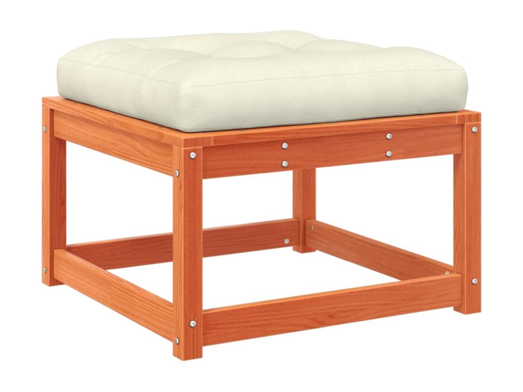 5-piece garden furniture set with cushions, brown wax finish, solid pine wood EFTE57255