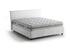 Dekonao Double Bed with Storage Bed with Fabric Upholstery, Made in Italy, Front Opening, Includes 160x190 cm Mattress, White MICP68026