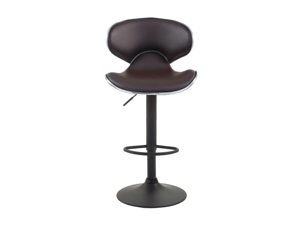 Bar stool - Faux leather / Chrome-plated metal - Brown - Ligniva V2 FMMR65717