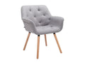 Chairs with armrests - Fabric / Natural oak wood - Grey - Dekonao XFRZ91106