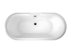 Vintage retro freestanding bathtub, Dekonao White, 170 cm, Dekonao feet, aged red copper, KXQT93849
