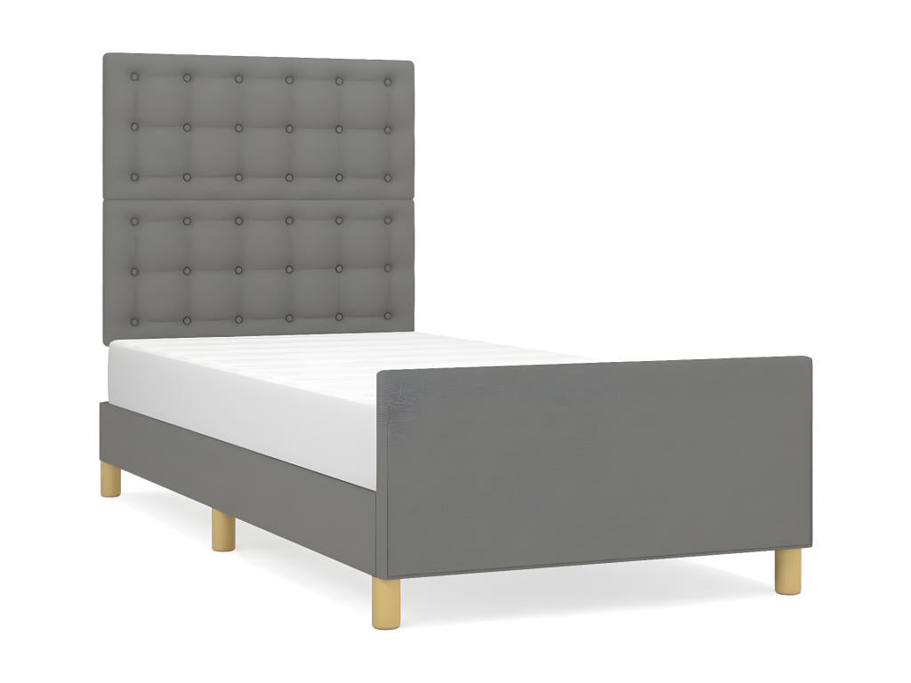 Bed frame without mattress with headboard 80x200cm fabric NPMW23187