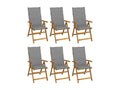 Dekonao 73 MNCV26549 Folding Garden Chairs, 6 pcs, with Cushions