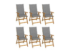 Dekonao 73 MNCV26549 Folding Garden Chairs, 6 pcs, with Cushions