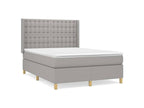 Ligniva bed base with light grey mattress 140x200 Fabric PYXN33134