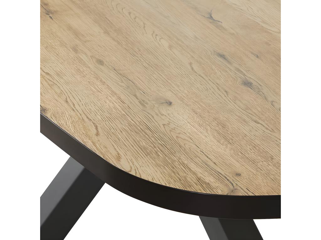 Dekonao - Oval Dining Table 230cm Wood Look Metal Base REWW86989