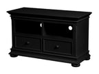 TV/HiFi Unit with 2 Storage Compartments, Black MDF Wood - Dekonao CBHP18538