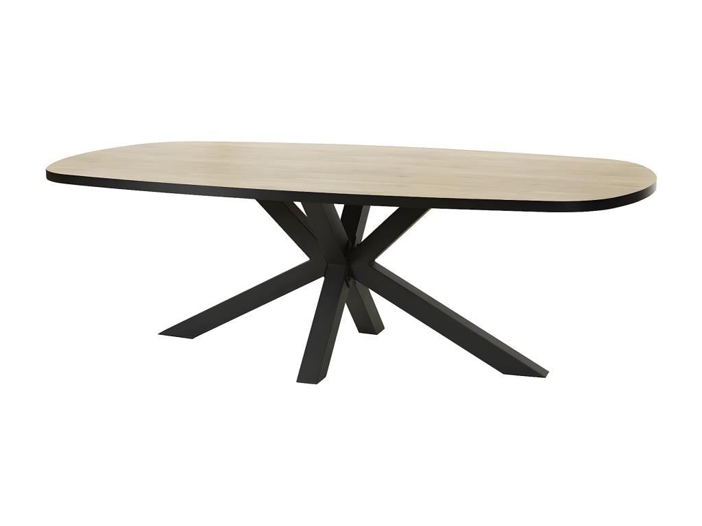 Dekonao - Oval Dining Table 230cm Wood Look Metal Base REWW86989