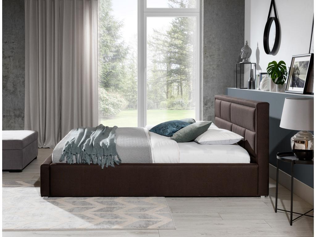 Dekonao Plum Velvet Storage Bed with Upholstered Headboard - 4 Sizes - 140x200 HQLB08379