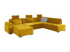 Dekonao 127 Yellow Corner Sofa with Sleeping Function and Bedding Box, 350x205x101cm, ULFR12339