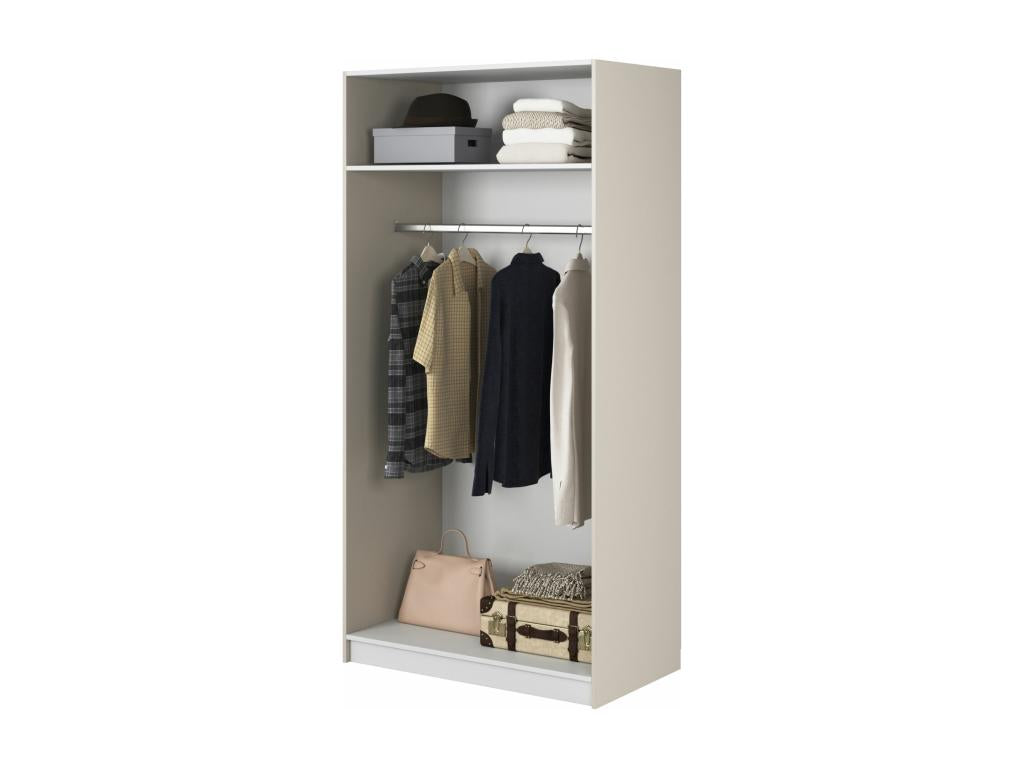2-door wardrobe with hanging rail - 100 cm - beige - Dekonao KZYK86129