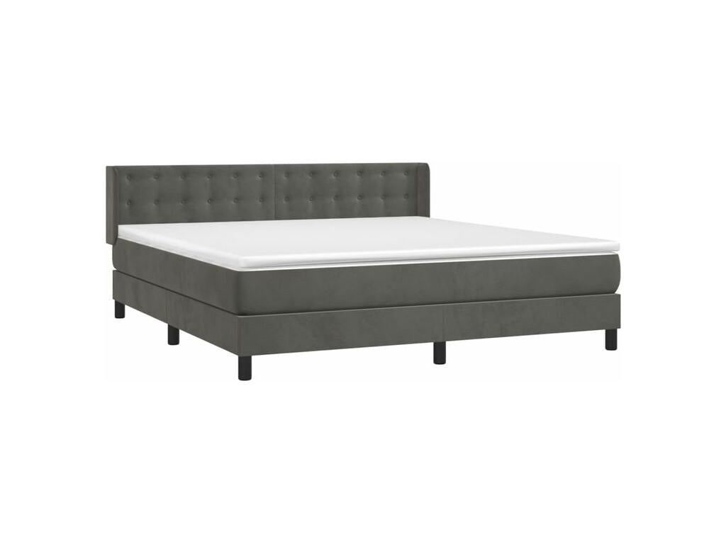 Dekonao bed base and mattress, Dark Grey 180x200 Velvet RBQD13775