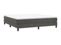Upholstered bed base and mattress, dark grey, 180x200cm, velvet, KUNN01230