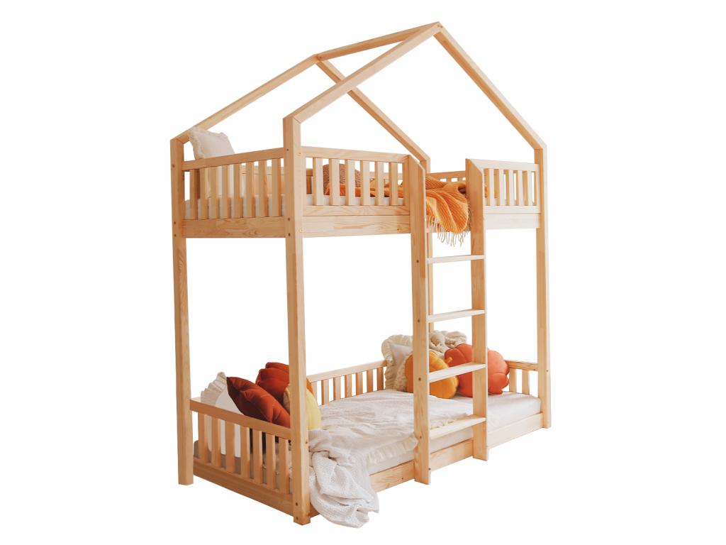 Bunk bed 90x190cm, guardrail and slatted base included, 1cm legs, Dekonao Wood UJRD88432