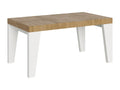 Naxy Mix extendable table 90x160/420 cm, natural oak top, white ash legs, APHK63353