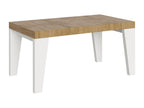 Naxy Mix extendable table 90x160/420 cm, natural oak top, white ash legs, APHK63353