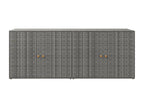 Garden storage cabinet, grey, 198x55.5x80 cm, woven resin, SVAX67827