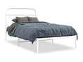 Metal bed frame with white headboard 100x200 cm ZNCG64639