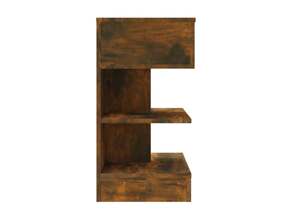 Smoked Oak Bedside Table 40x35x65 cm Engineered Wood LNDA85522