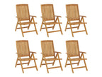 Reclining garden chairs and cushions, set of 6, teak wood ICVC05997