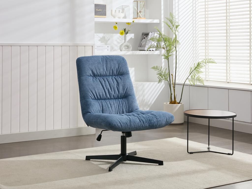 Dekonao WJRM06910 blue mottled fabric swivel armchair
