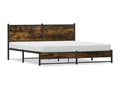 Metal bed frame without mattress, smoked oak, 183x213 cm, ITTZ59022