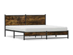 Metal bed frame without mattress, smoked oak, 183x213 cm, ITTZ59022