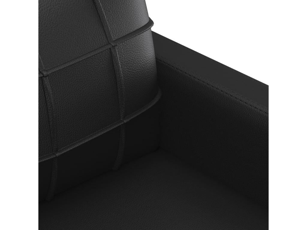 2-Piece Sofa Set with Cushions, Black Faux Leather HQHW56407