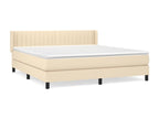 Upholstered bed base with mattress, Cream, 180x200 cm, Fabric WOEW09073