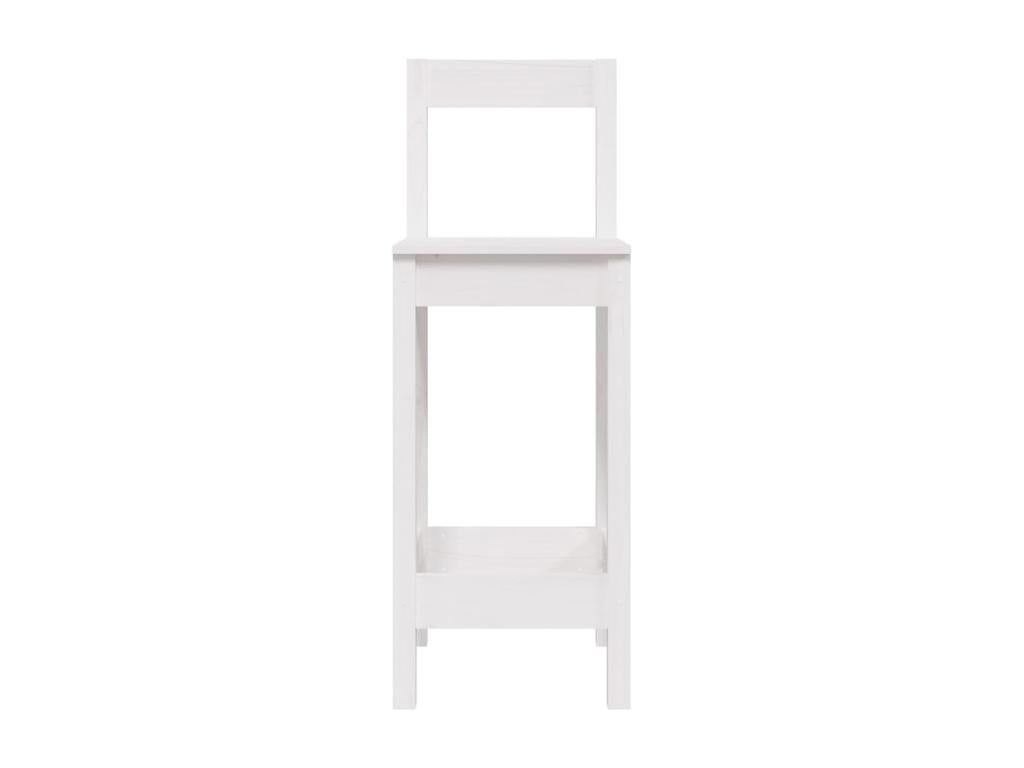 Set of 2 white bar stools, 40x41.5x112 cm, solid pine wood, MZEB78065