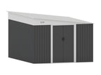 Anthracite galvanized steel lean-to metal garden shed, 9.76 m² - Dekonao QHNL81663