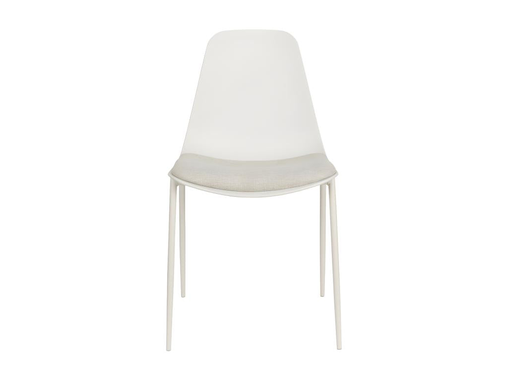 Dekonao - Set of 4 plastic, fabric and metal chairs - Ecru DJCN14382