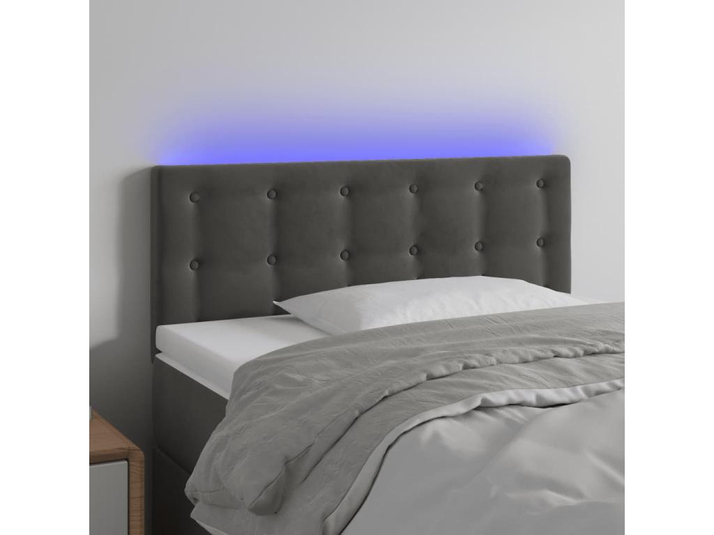 LED Headboard Dark Grey 90x5x78/88 cm Velvet FUXC26326