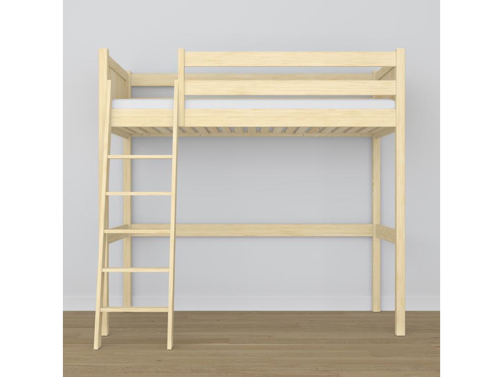 Wooden loft bed N04 Light Pine 120x180 SERV44377