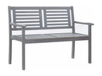 2-seater garden bench with cushion, 120 cm, Eucalyptus Grey REUP58277
