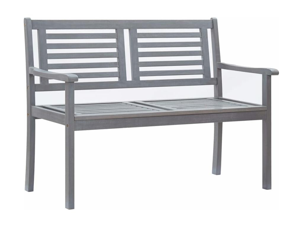 2-seater garden bench with cushion, 120 cm, Eucalyptus Grey REUP58277