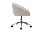 Dekonao design office chair in beige chenille velvet fabric and chrome steel Dekonao TJLZ66684
