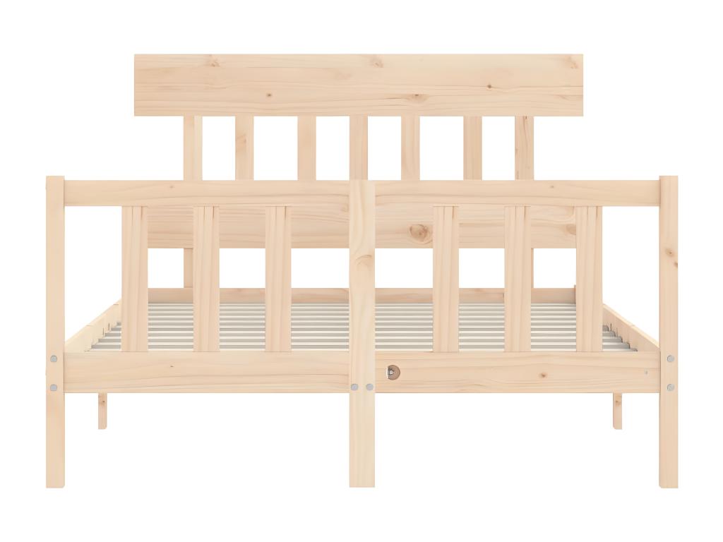 Bed frame without mattress, solid pine wood ZTCR74762