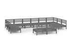 12-piece garden furniture set, grey, solid pine wood, 10 TLOU29308