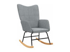 Rocking chair with footstool, light grey fabric VQZK53506