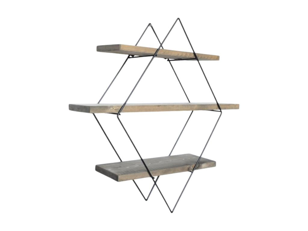 Dekonao Wall Shelf, Wall-Mounted Shelf, Multipurpose Shelving Unit, 60x14 h60 cm, Walnut and Black, PWNY13775