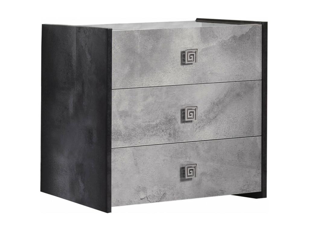 Dekonao - 3-Drawer Chest, 120cm Long, Stone Effect Grey JOJF38191