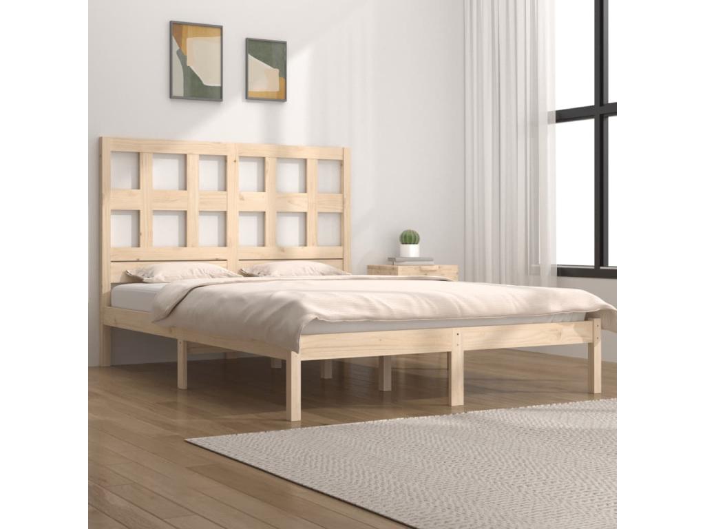 Solid pine wood bed frame 120x190 cm Small Double LZLO78073