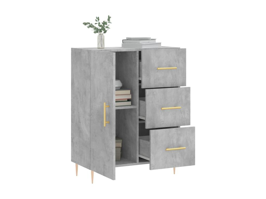 Concrete grey sideboard 69.5x34x90 cm engineered wood FPVM58950