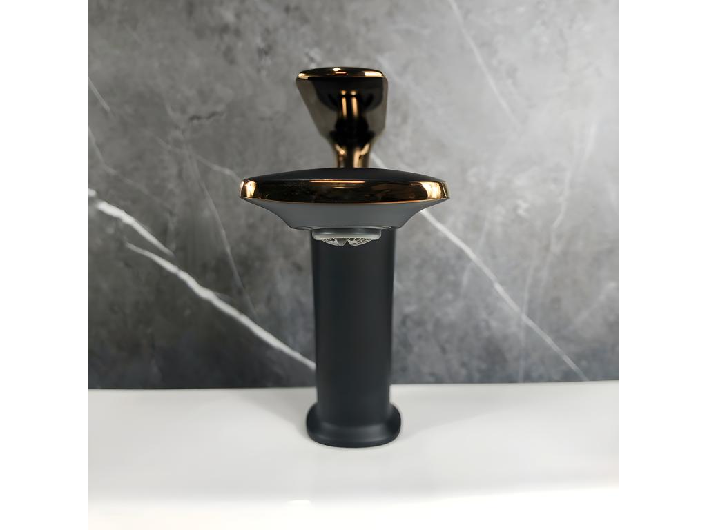 Black/Rose Gold Basin Mixer Tap - Dekonao ZFRK59894