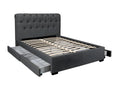 Dekonao Bed 140x190 4 Drawers Slatted Base / Dark Grey WOWD51463