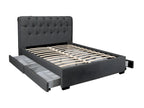 Dekonao Bed 140x190 4 Drawers Slatted Base / Dark Grey WOWD51463
