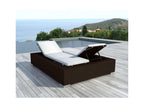 Double Sun Lounger in Woven Resin, Garden Style, 220cm, Chocolate, PHHM58683