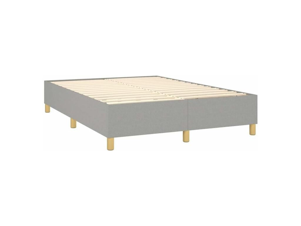 Ligniva bed base with light grey mattress 140x200 Fabric PYXN33134