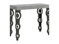 Extendable console 90x40/196 cm Karamay Small Premium Concrete Gray Anthracite frame IVHX09232